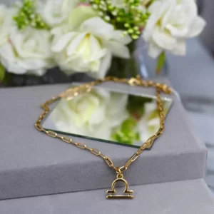 Colar elo cadeado signo de libra