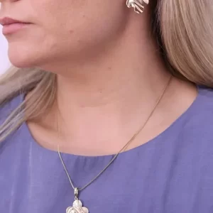 Conjunto Colar e Brinco Dourado Inspiração